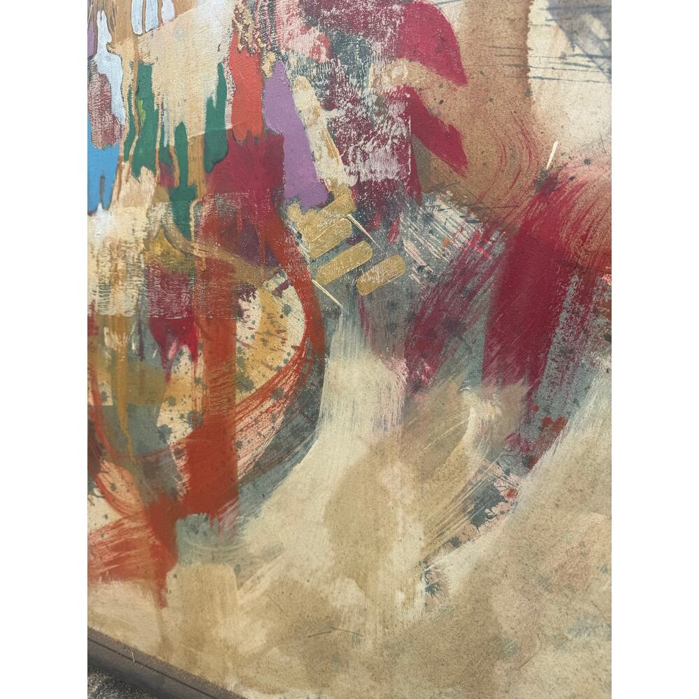 Original Signed Wayan Cameng Bali Artist Large Abstract Mural 61X53" - Picture 11 of 14